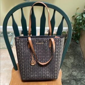 Michael Kors Brown Tote with Gold Hardware